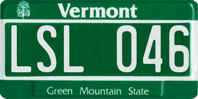 VT license plate LSL046