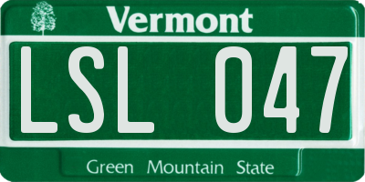 VT license plate LSL047