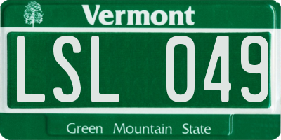VT license plate LSL049