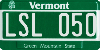 VT license plate LSL050