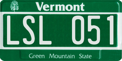 VT license plate LSL051