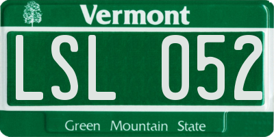 VT license plate LSL052