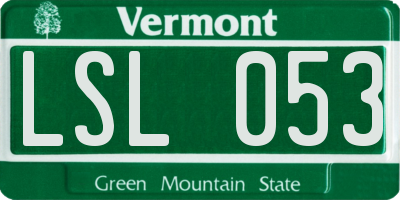 VT license plate LSL053