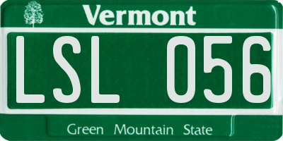 VT license plate LSL056