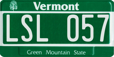 VT license plate LSL057