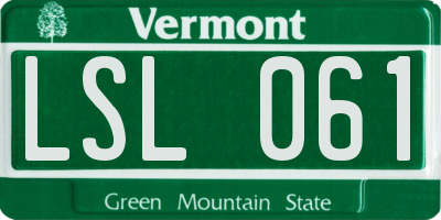 VT license plate LSL061
