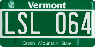 VT license plate LSL064