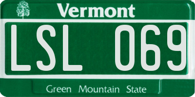 VT license plate LSL069