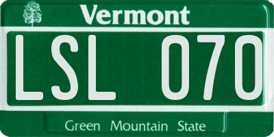 VT license plate LSL070
