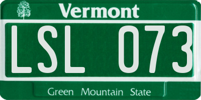 VT license plate LSL073