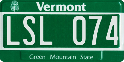 VT license plate LSL074