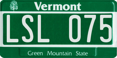 VT license plate LSL075