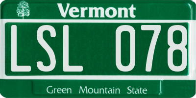 VT license plate LSL078