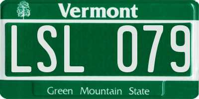 VT license plate LSL079