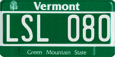 VT license plate LSL080