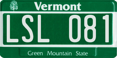 VT license plate LSL081
