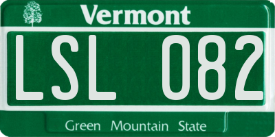 VT license plate LSL082