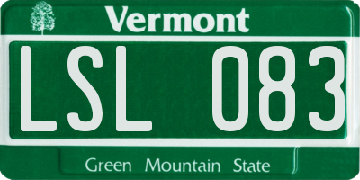 VT license plate LSL083