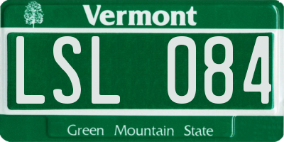 VT license plate LSL084