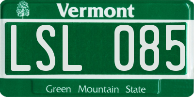VT license plate LSL085