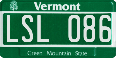 VT license plate LSL086