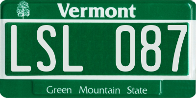 VT license plate LSL087