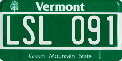 VT license plate LSL091