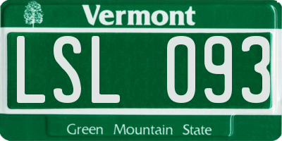 VT license plate LSL093