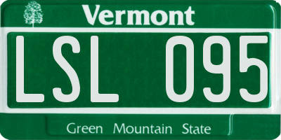 VT license plate LSL095