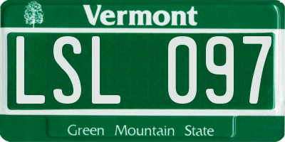 VT license plate LSL097