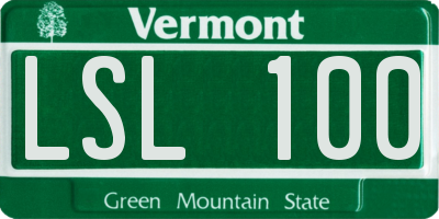 VT license plate LSL100