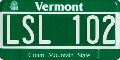 VT license plate LSL102