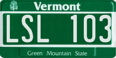 VT license plate LSL103