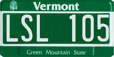 VT license plate LSL105