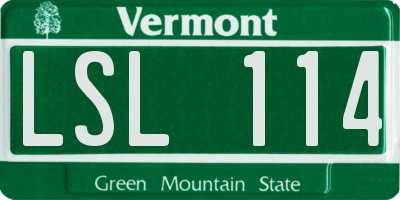 VT license plate LSL114