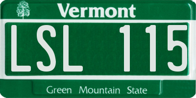 VT license plate LSL115