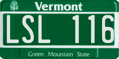VT license plate LSL116