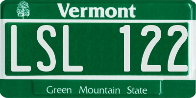 VT license plate LSL122