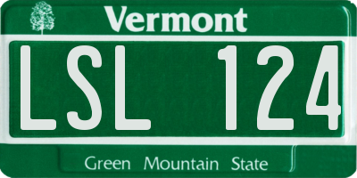 VT license plate LSL124