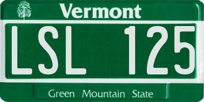 VT license plate LSL125