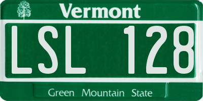 VT license plate LSL128
