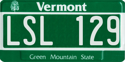 VT license plate LSL129