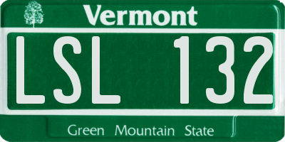 VT license plate LSL132