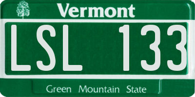 VT license plate LSL133