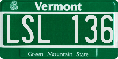 VT license plate LSL136