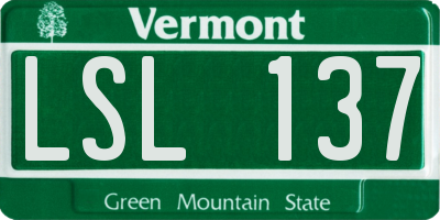 VT license plate LSL137