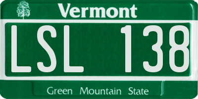 VT license plate LSL138