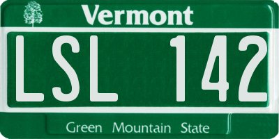 VT license plate LSL142