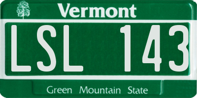 VT license plate LSL143