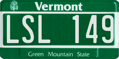 VT license plate LSL149